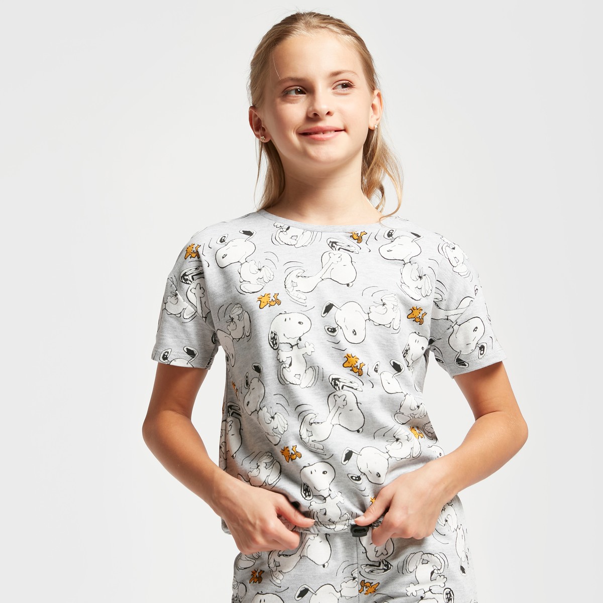 All-Over Snoopy Print Short Sleeves T-shirt and Jog Pants Set 2