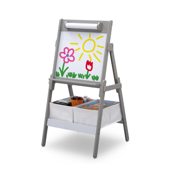 Classic Kids Whiteboard Dry Erase Easel with Paper Roll and Storage