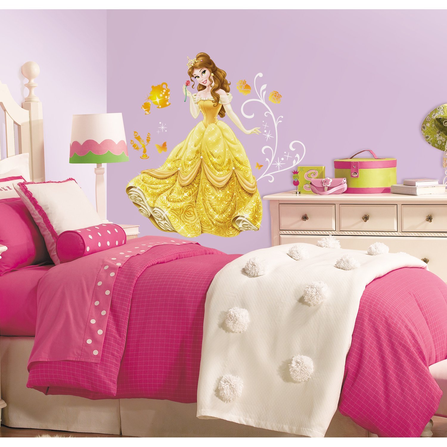 Disney Princess Belle Giant Wall Decals with Glitter