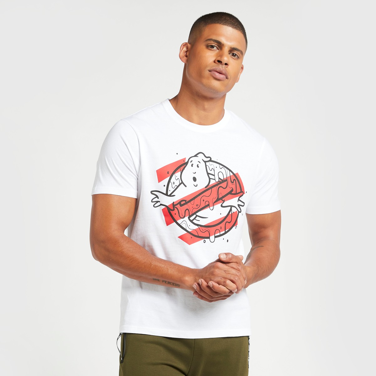 Ghostbusters Print Round Neck T-shirt with Short Sleeves 3