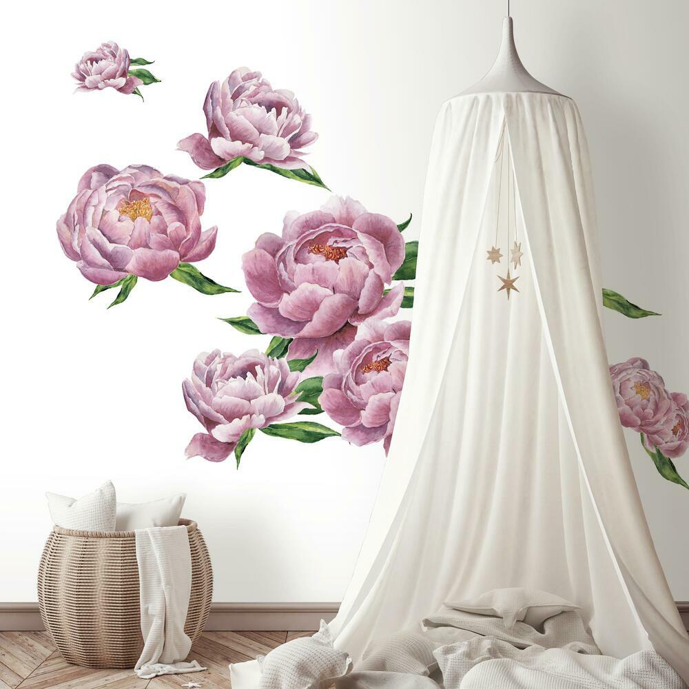Large Peony - Elegant Floral Peel & Stick Wall Decal