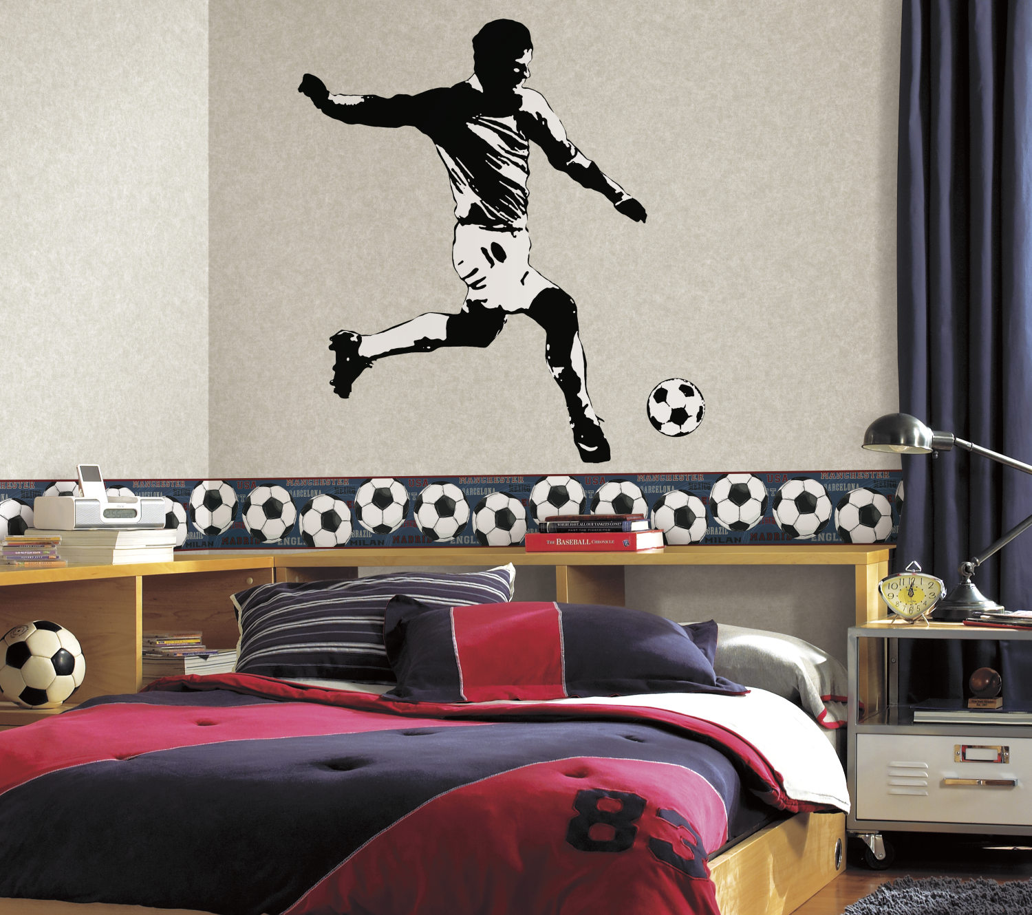Soccer Player Giant Wall Applique