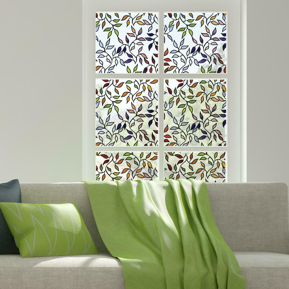Stained Glass Leaves - Privacy & Decorative Window Film